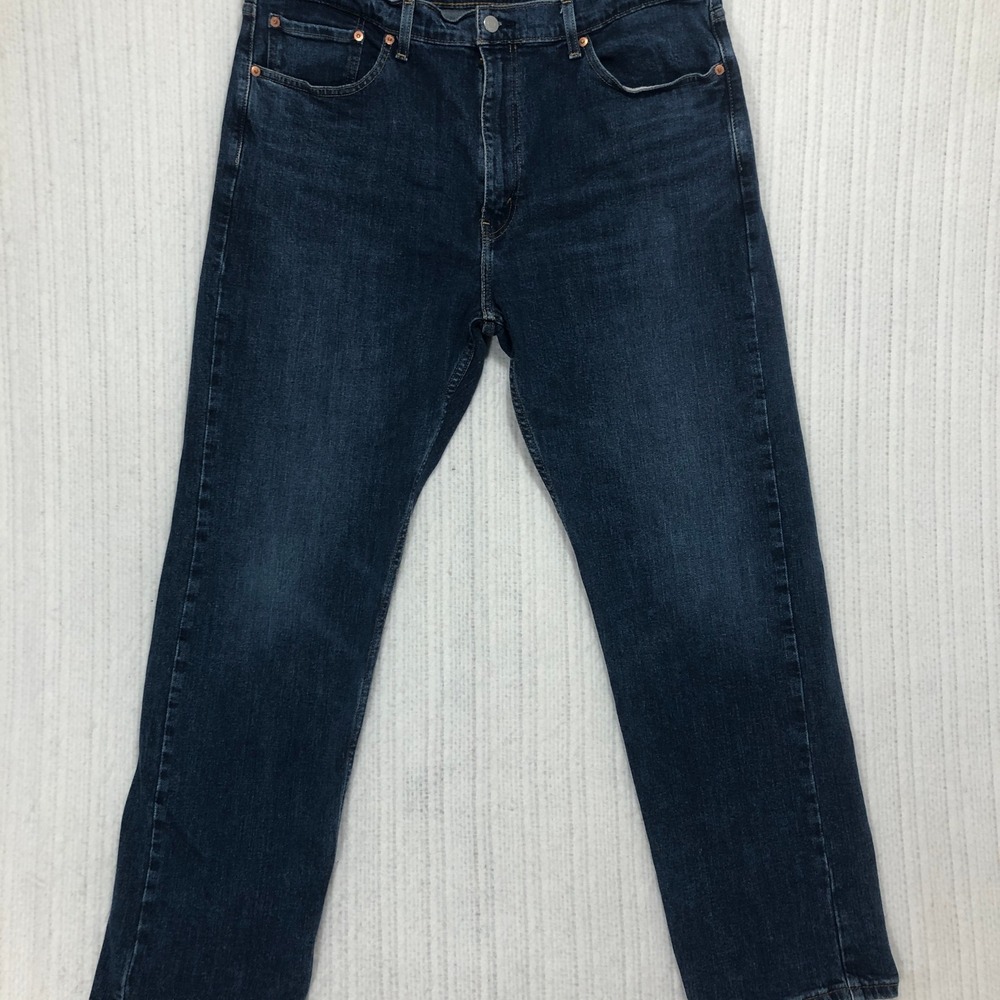 Levis 505 Athletic Taper Jeans Mens 38x32 Dark Wash Blue Denim Indigo Tapered